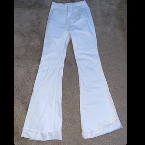 White flare jeans